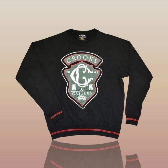 The Marok Sweater Crewneck Black Sweatshirt in Medium by Crooks & Castle - Picture 3 of 5